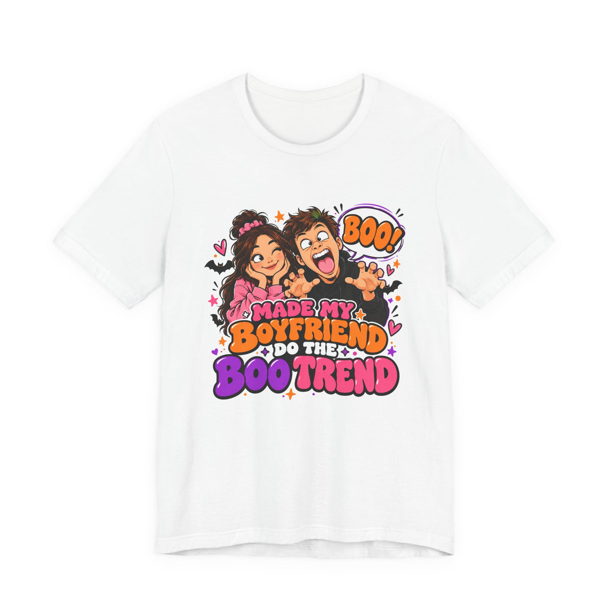 Made My Boyfriend Do The Boo Trend Shirt – Funny Halloween Couple Tee