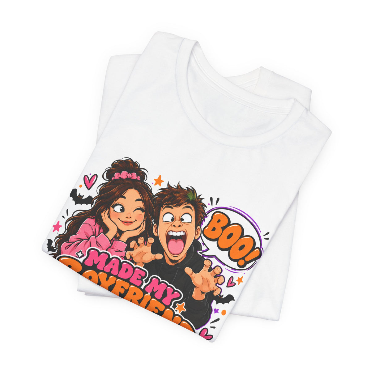Made My Boyfriend Do The Boo Trend Shirt – Funny Halloween Couple Tee