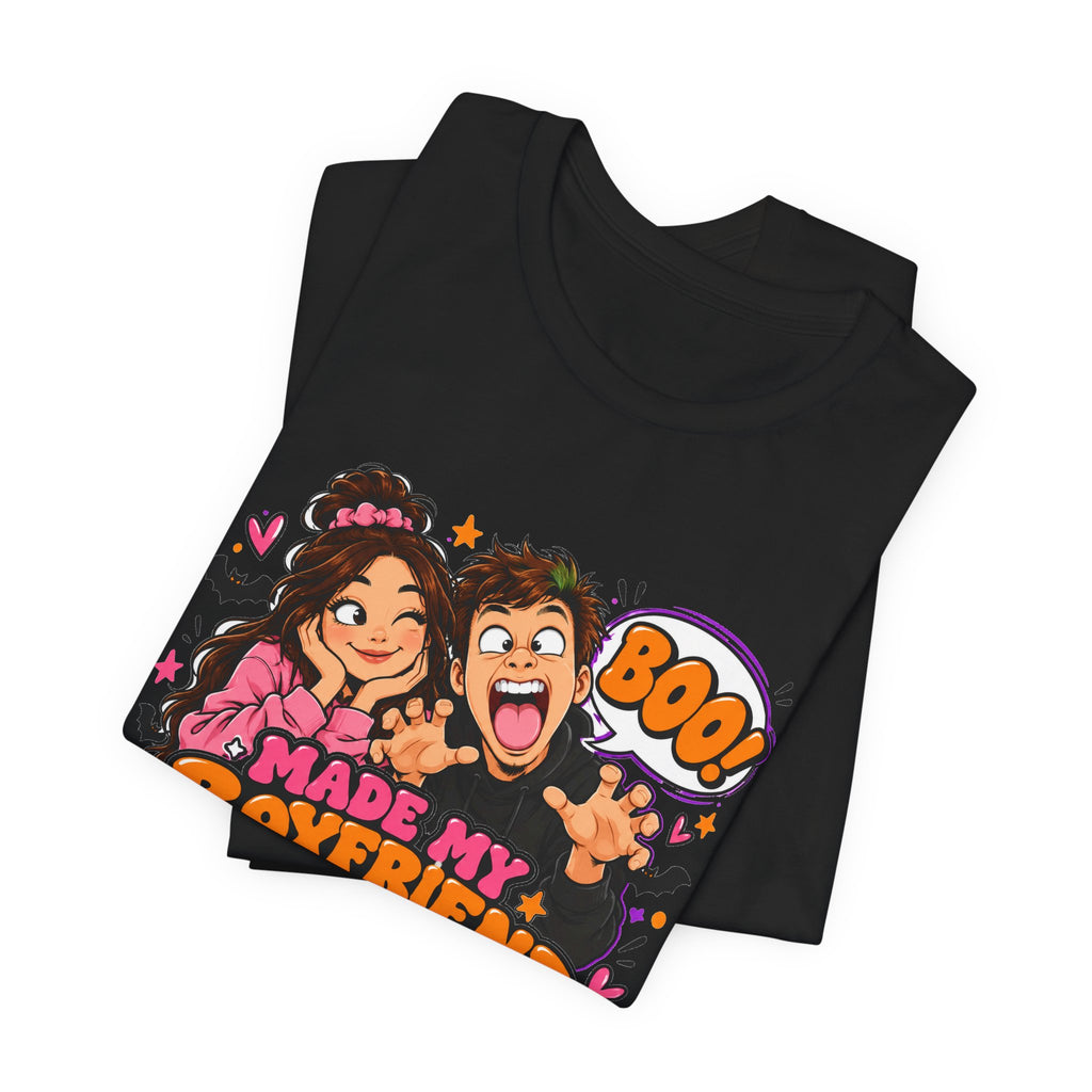 Made My Boyfriend Do The Boo Trend Shirt – Funny Halloween Couple Tee