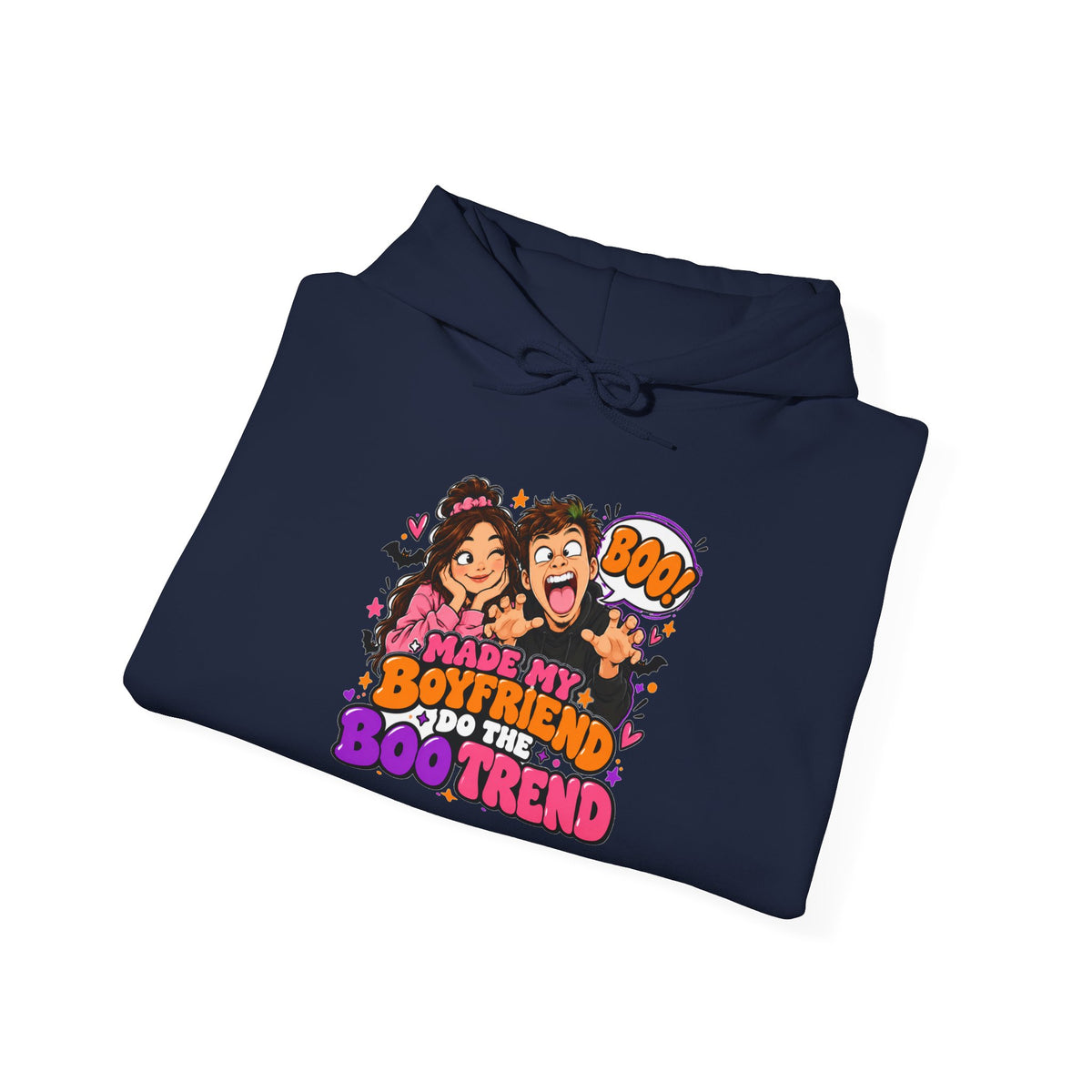 Made My Boyfriend Do The Boo Trend Hoodie – Funny Halloween Couple Sweatshirt