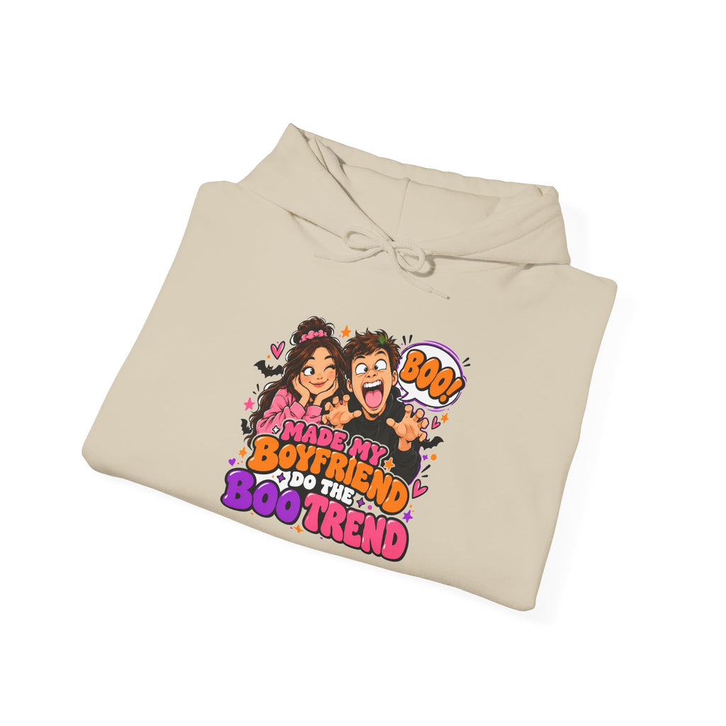 Made My Boyfriend Do The Boo Trend Hoodie – Funny Halloween Couple Sweatshirt