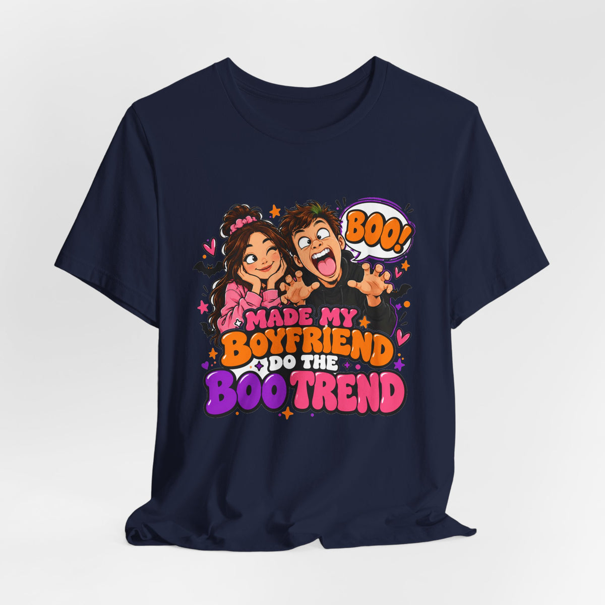 Made My Boyfriend Do The Boo Trend Shirt – Funny Halloween Couple Tee