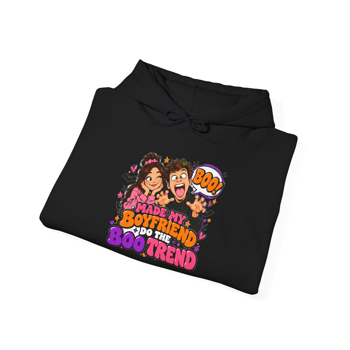 Made My Boyfriend Do The Boo Trend Hoodie – Funny Halloween Couple Sweatshirt