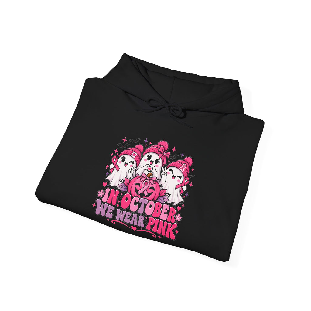 In October We Wear Pink Ghosts Hoodie – Cute Breast Cancer Awareness Sweatshirt