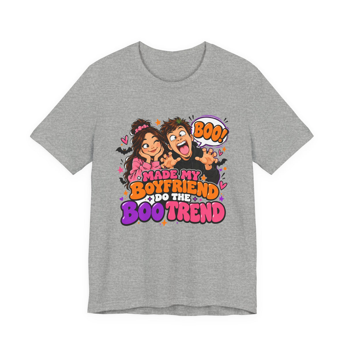Made My Boyfriend Do The Boo Trend Shirt – Funny Halloween Couple Tee