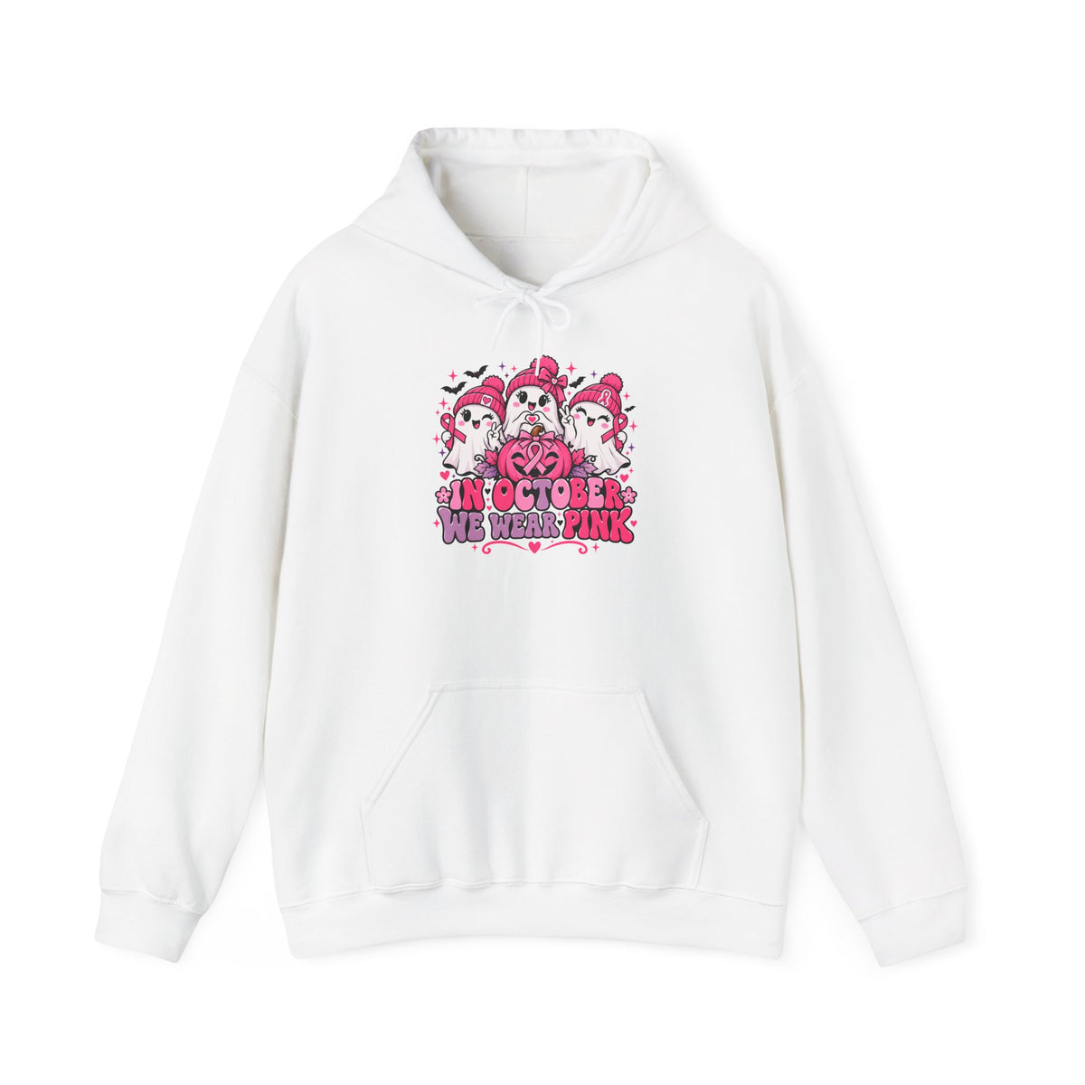 In October We Wear Pink Ghosts Hoodie – Cute Breast Cancer Awareness Sweatshirt
