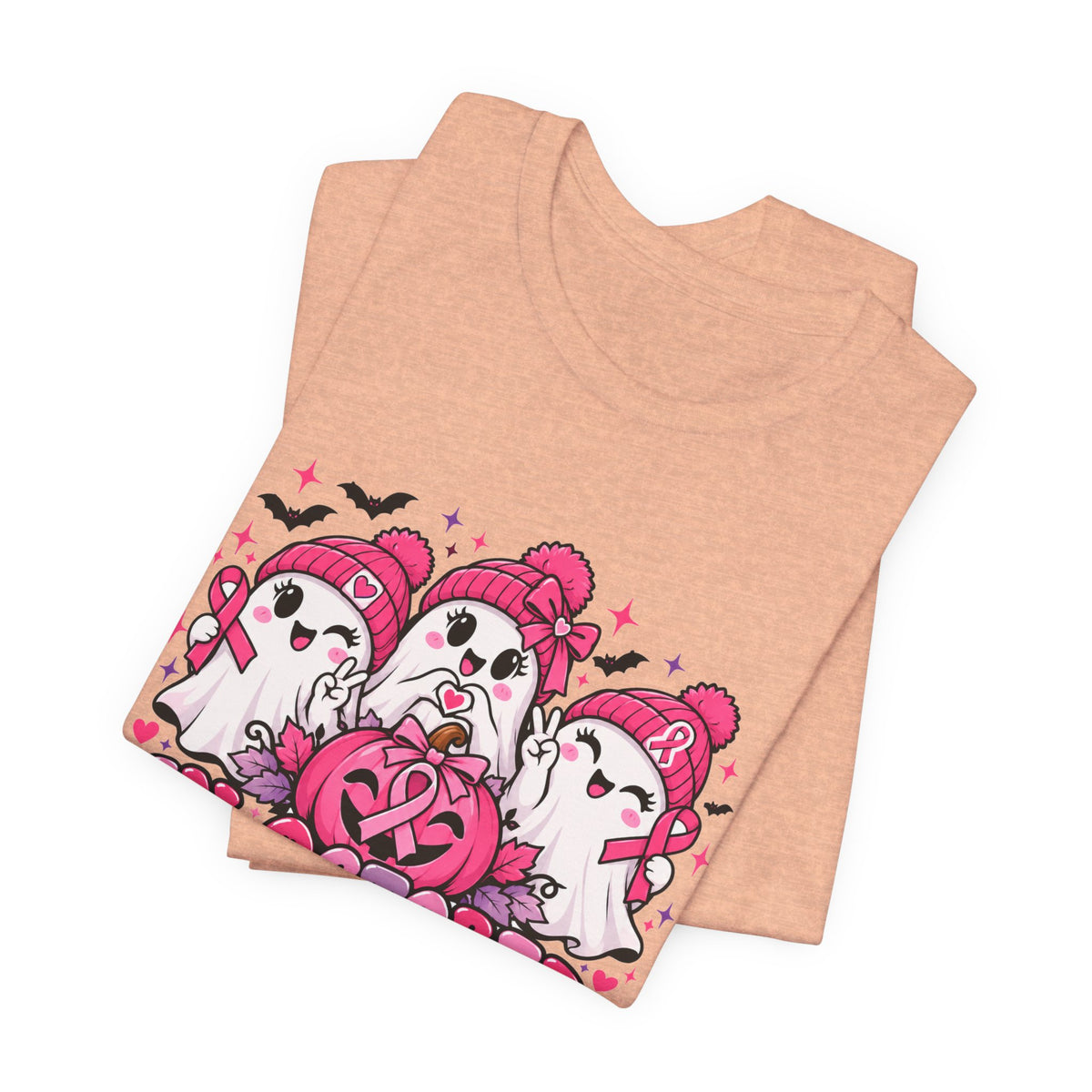 In October We Wear Pink Ghosts Tee – Cute Breast Cancer Awareness Halloween Shirt