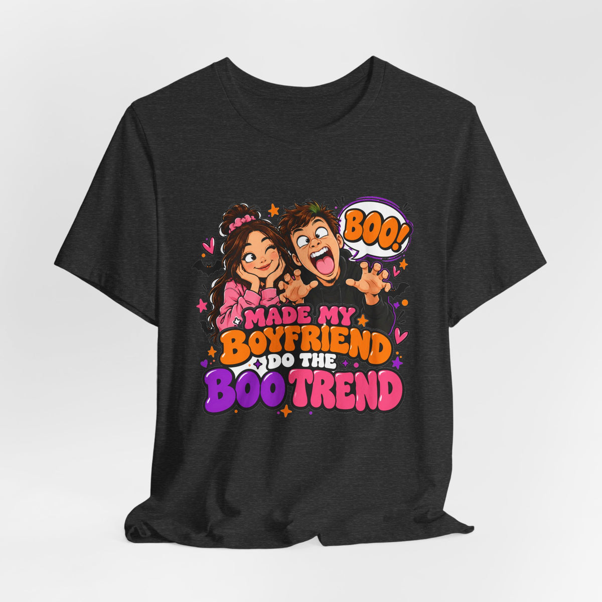 Made My Boyfriend Do The Boo Trend Shirt – Funny Halloween Couple Tee
