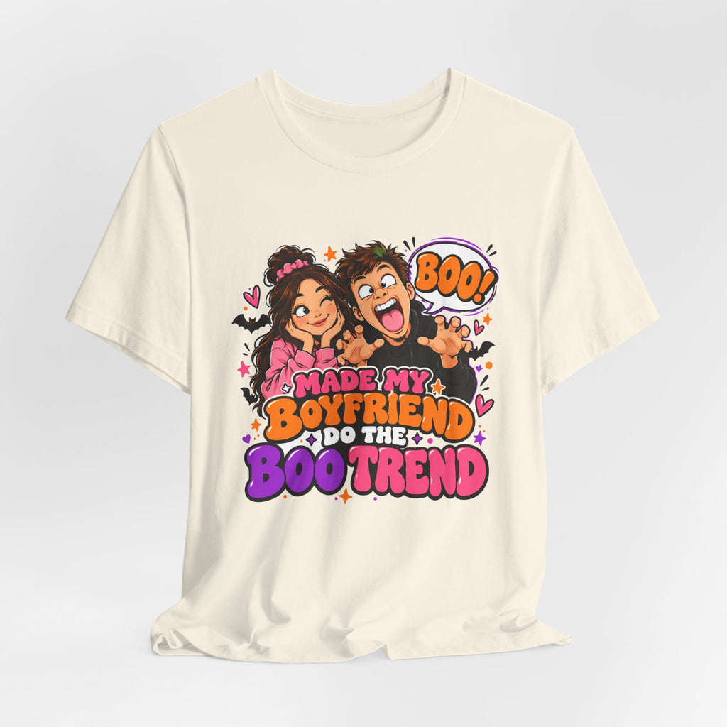 Made My Boyfriend Do The Boo Trend Shirt – Funny Halloween Couple Tee