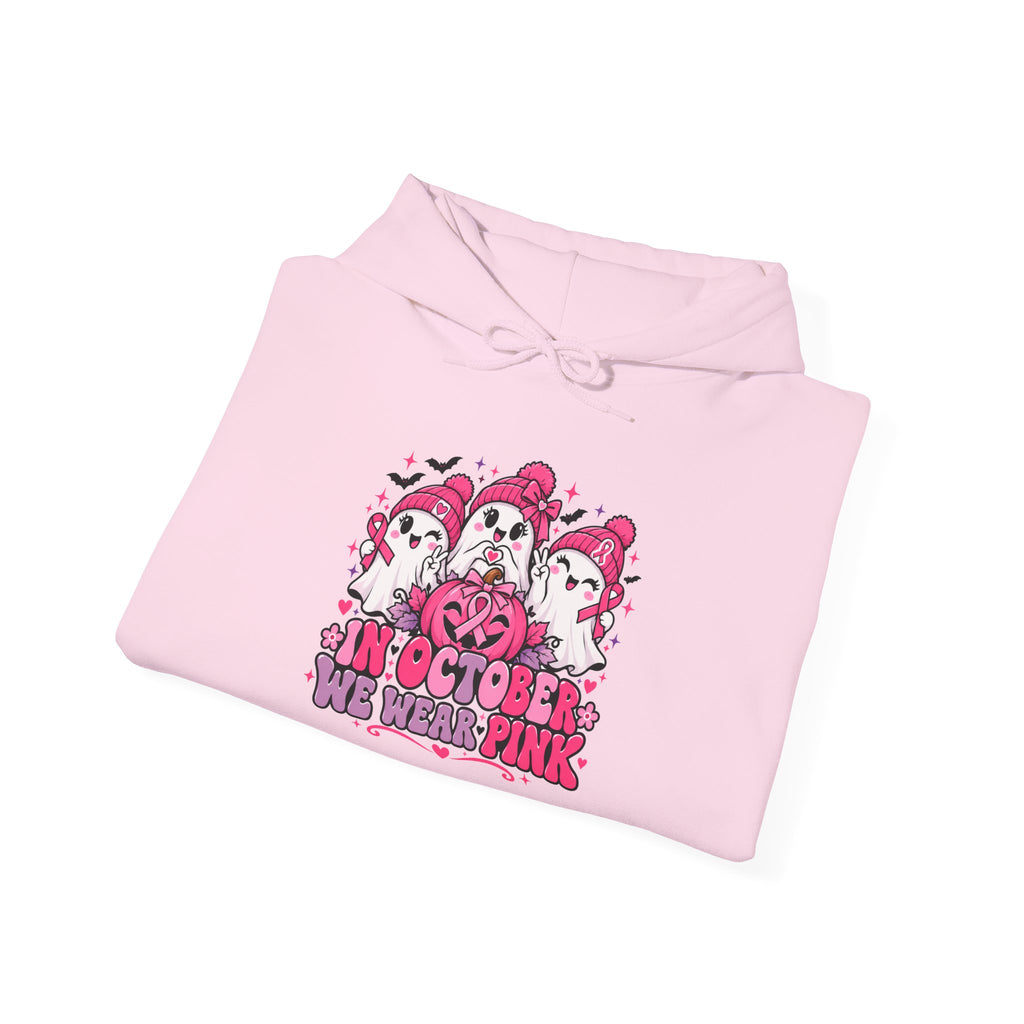 In October We Wear Pink Ghosts Hoodie – Cute Breast Cancer Awareness Sweatshirt