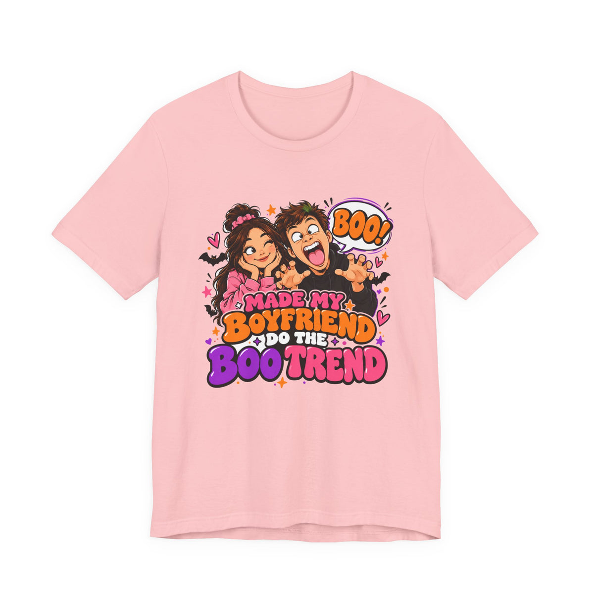 Made My Boyfriend Do The Boo Trend Shirt – Funny Halloween Couple Tee
