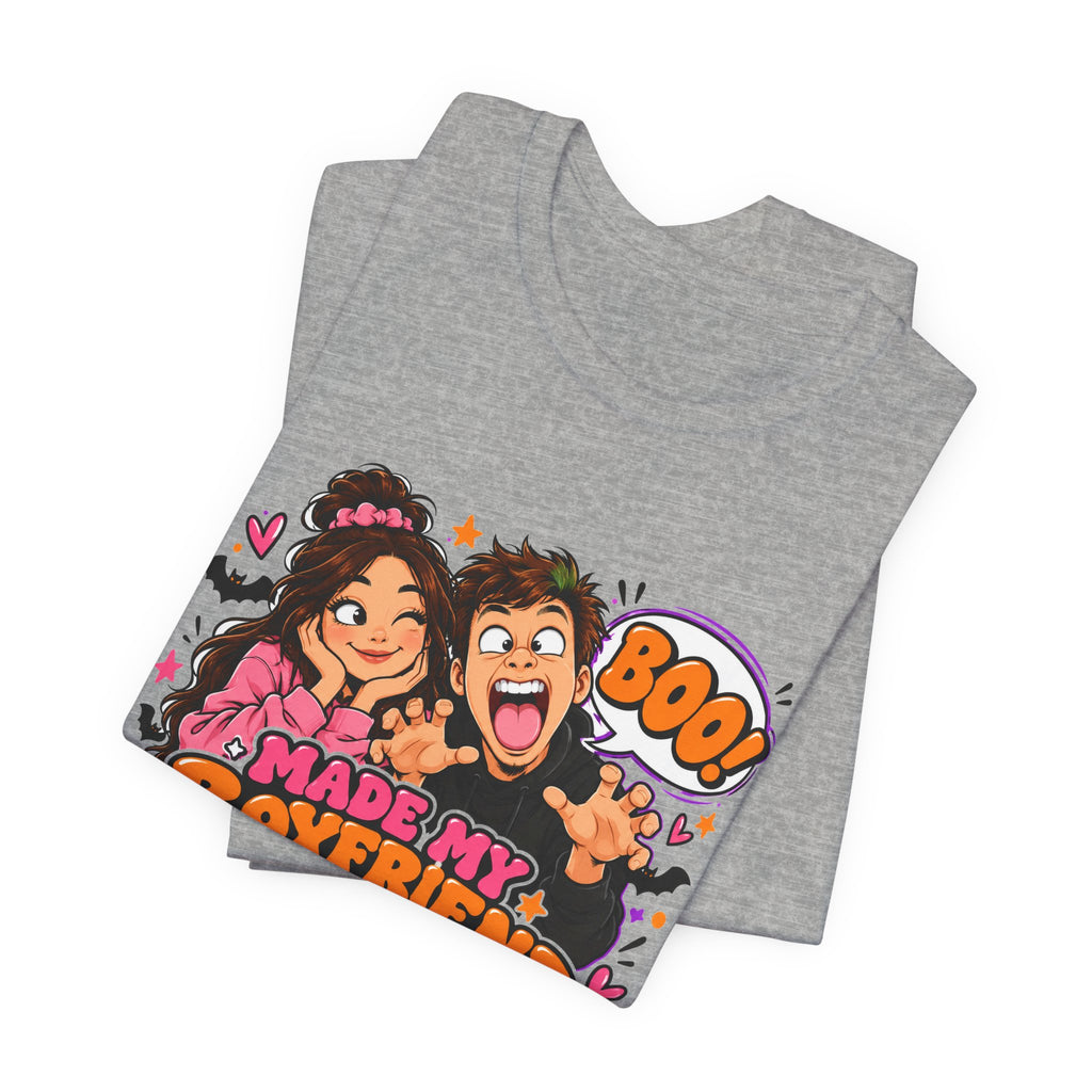 Made My Boyfriend Do The Boo Trend Shirt – Funny Halloween Couple Tee