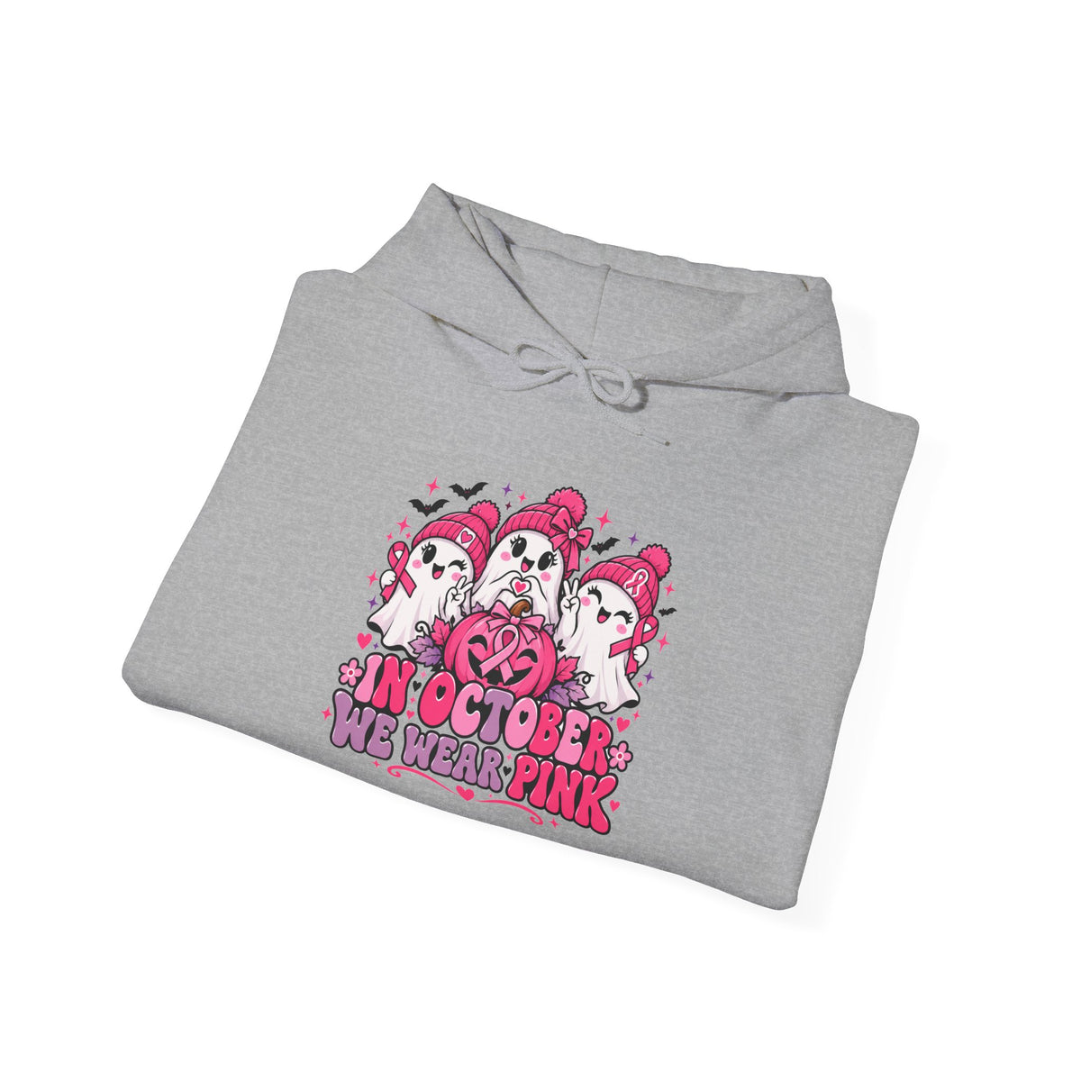In October We Wear Pink Ghosts Hoodie – Cute Breast Cancer Awareness Sweatshirt