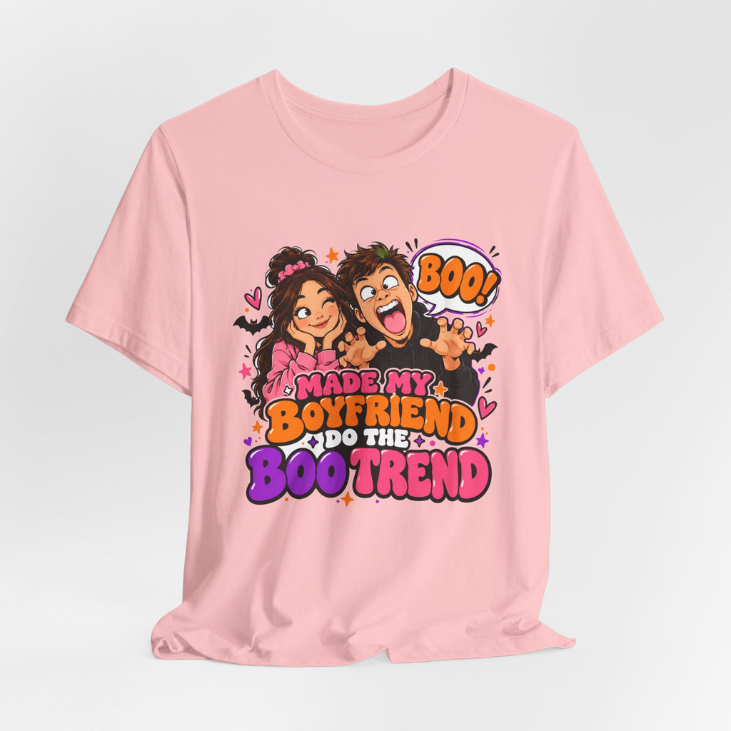 Made My Boyfriend Do The Boo Trend Shirt – Funny Halloween Couple Tee