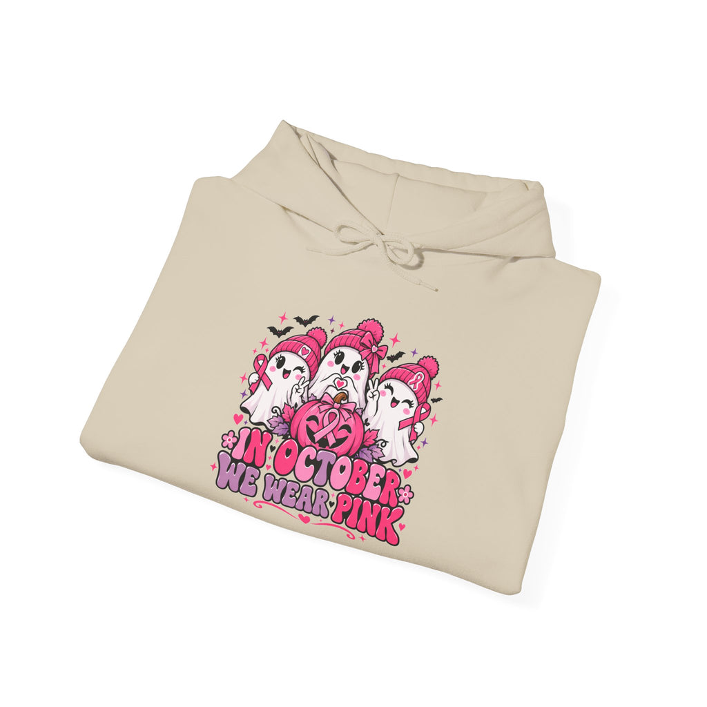 In October We Wear Pink Ghosts Hoodie – Cute Breast Cancer Awareness Sweatshirt