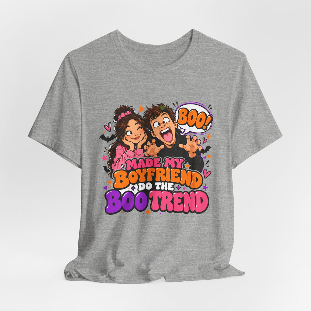 Made My Boyfriend Do The Boo Trend Shirt – Funny Halloween Couple Tee