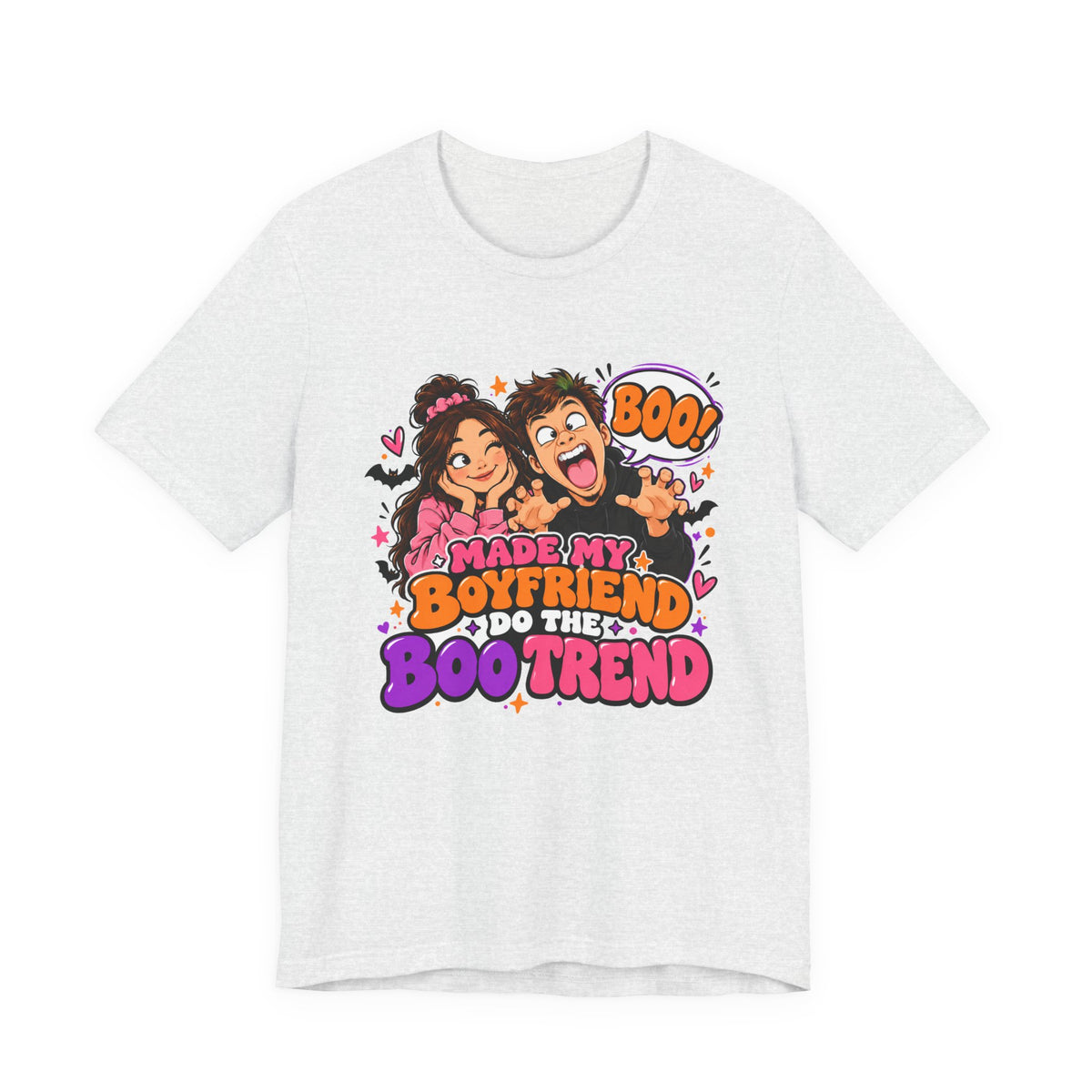 Made My Boyfriend Do The Boo Trend Shirt – Funny Halloween Couple Tee