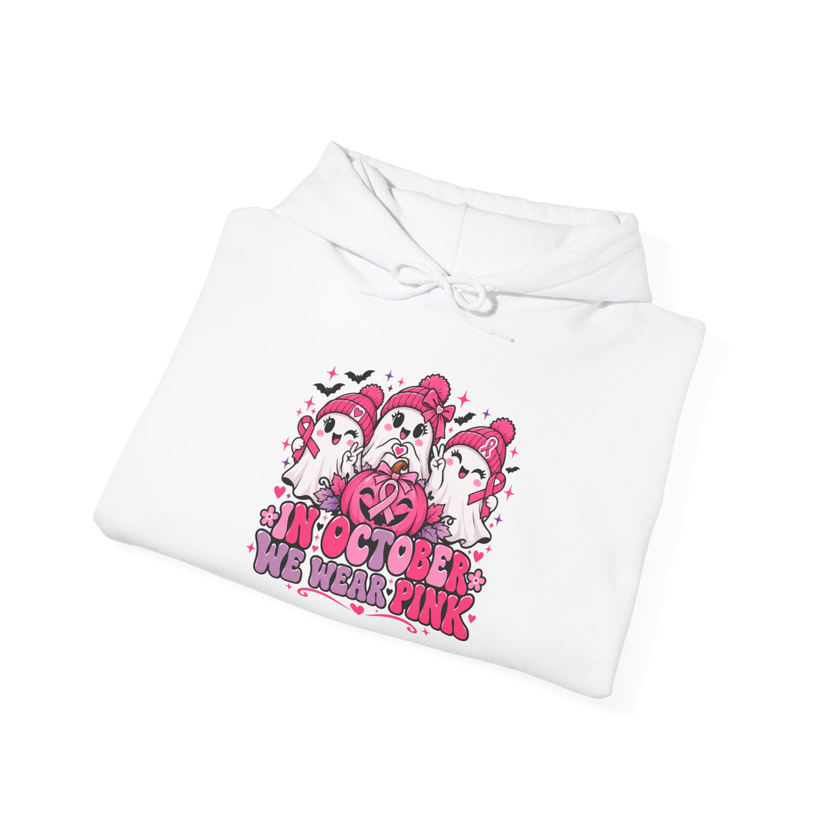 In October We Wear Pink Ghosts Hoodie – Cute Breast Cancer Awareness Sweatshirt