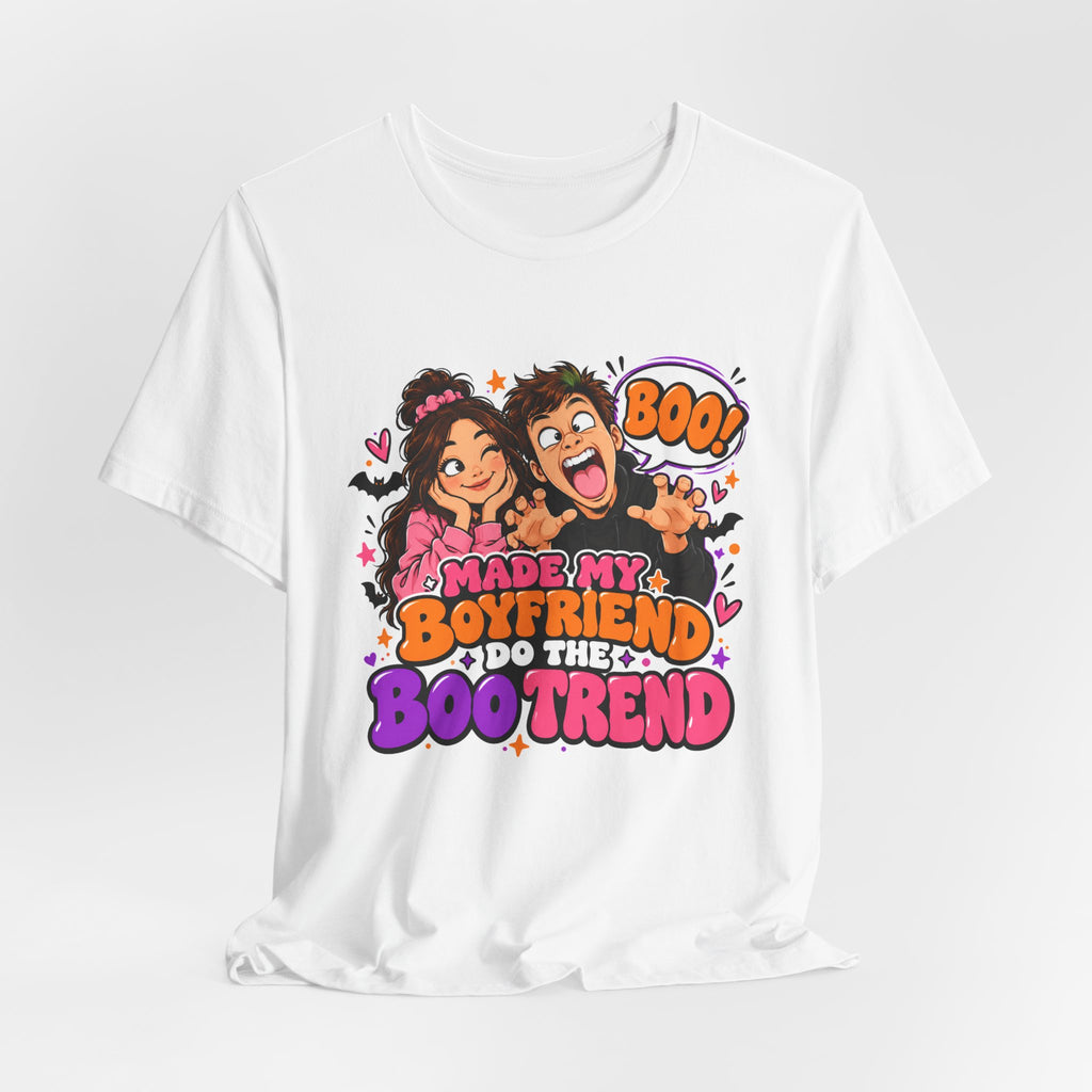 Made My Boyfriend Do The Boo Trend Shirt – Funny Halloween Couple Tee