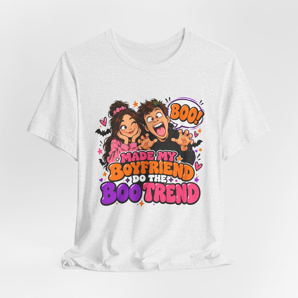 Made My Boyfriend Do The Boo Trend Shirt – Funny Halloween Couple Tee