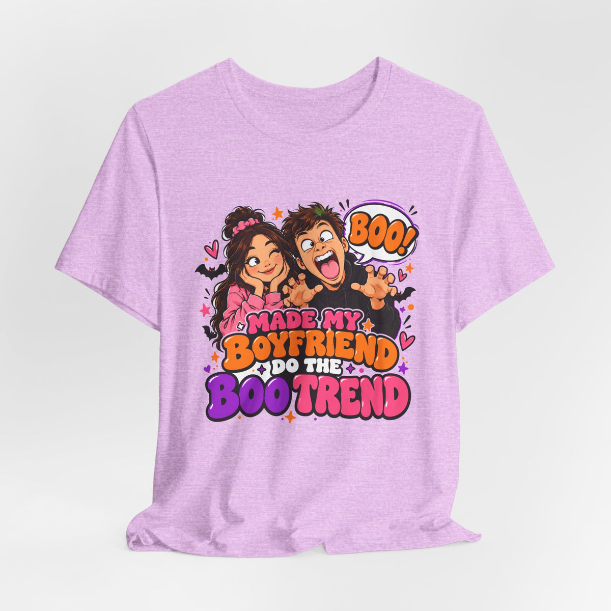 Made My Boyfriend Do The Boo Trend Shirt – Funny Halloween Couple Tee