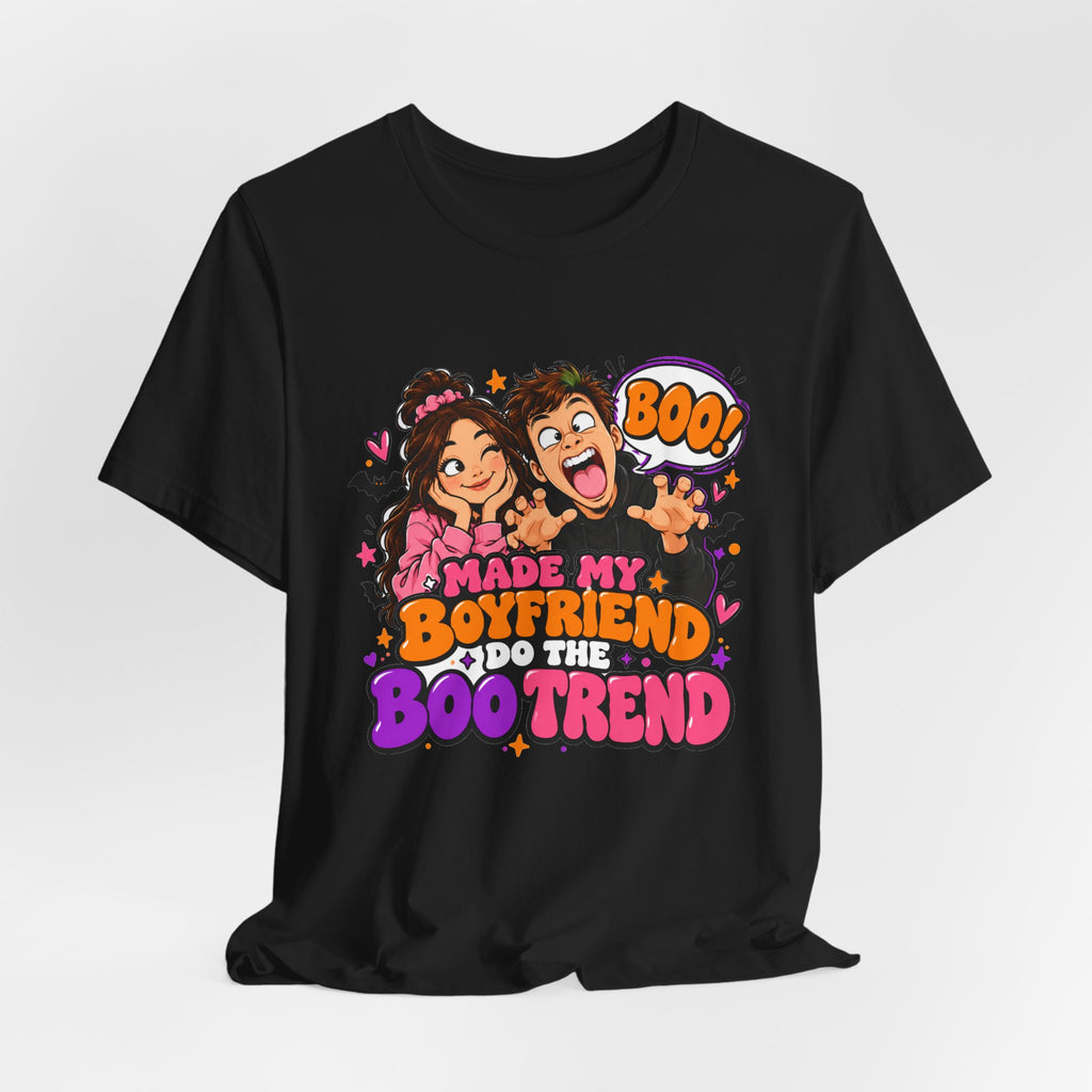 Made My Boyfriend Do The Boo Trend Shirt – Funny Halloween Couple Tee