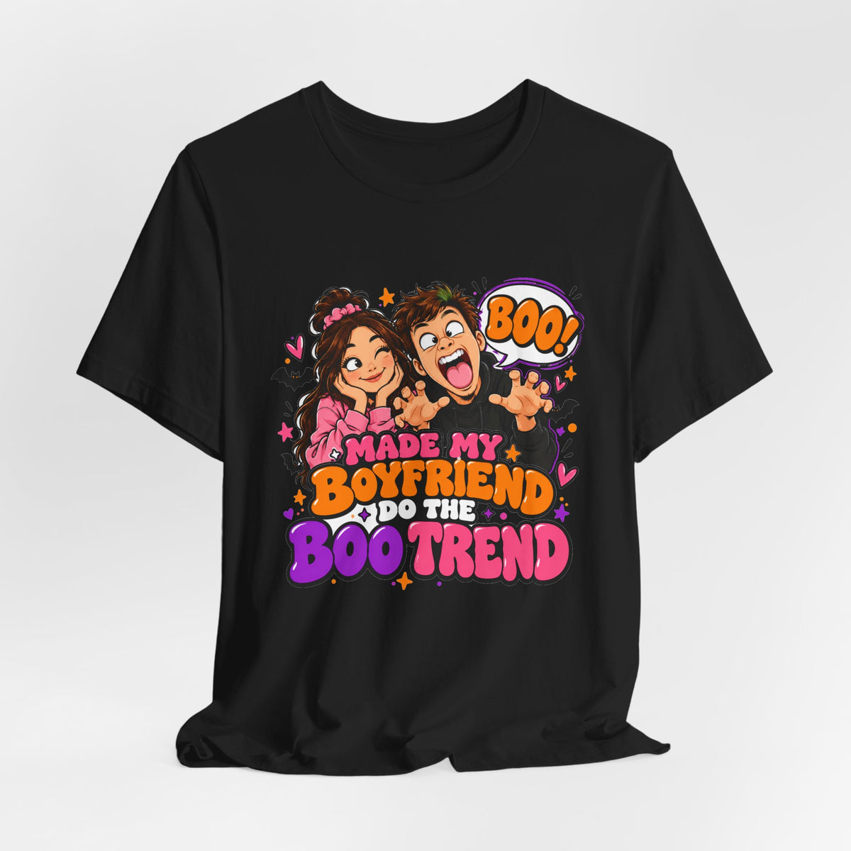 Made My Boyfriend Do The Boo Trend Shirt – Funny Halloween Couple Tee